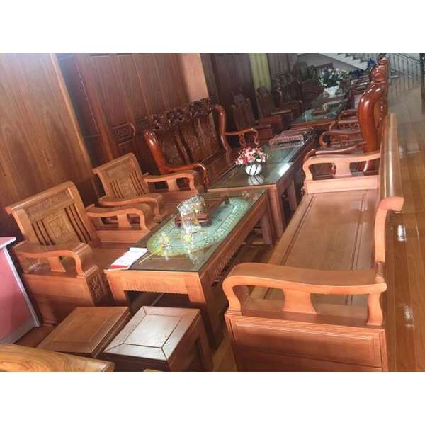 Bàn ghế đối cuốn thư sồi Nga BG041